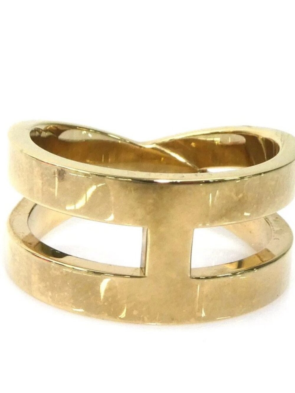 HERMES Scarf Ring Gold Metal -
